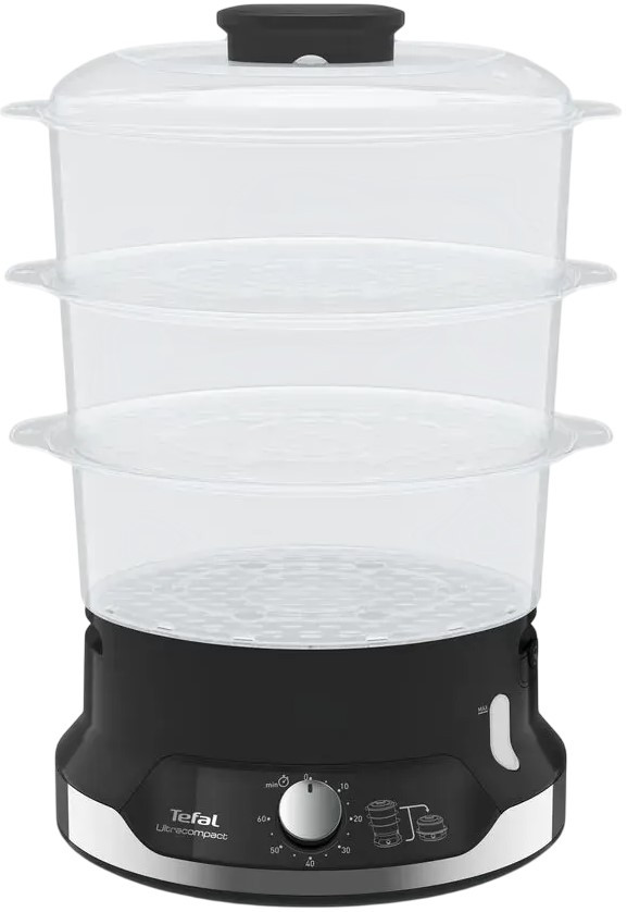 Пароварка Tefal Ultracompact VC204810 — 9 л, 800 Вт, чорна