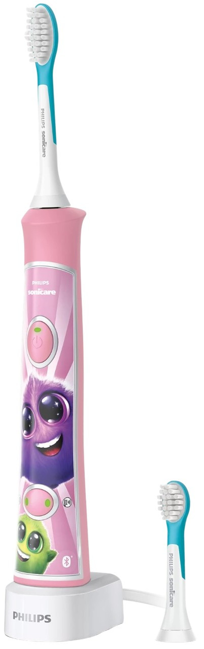 Електрична зубна щітка Philips Sonicare For Kids HX6352/42 — 62 тис. колив./хв, 2 насадки, Bluetooth, рожева