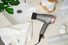 Фен Ardesto Pink Touch — 2000 Вт, 2 швидкості, 2 температури, складана ручка, сірий-рожевий, фото 3