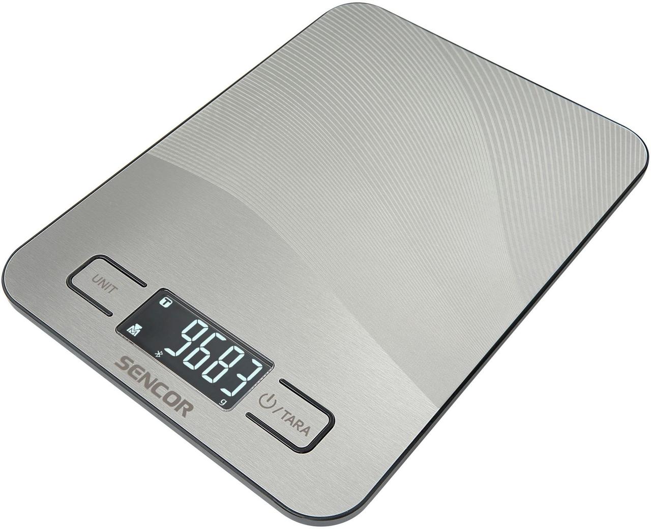 Кухонні ваги Sencor SKS8080 — 10 кг, підключення до смартфона, сірі