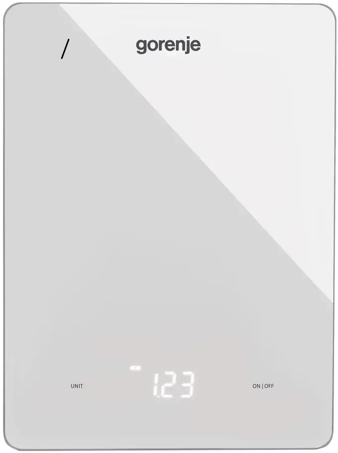 Кухонні ваги Gorenje KT10LBW — 10 кг, скляна платформа, білі