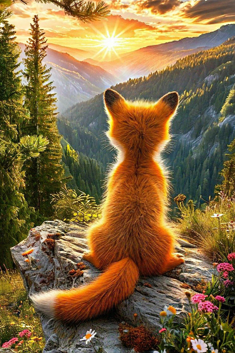 Алмазна мозаїка Лисичка My-Art AR-3304 (40 x 60 см) + стрази AB+FD на підрамнику, фото 1