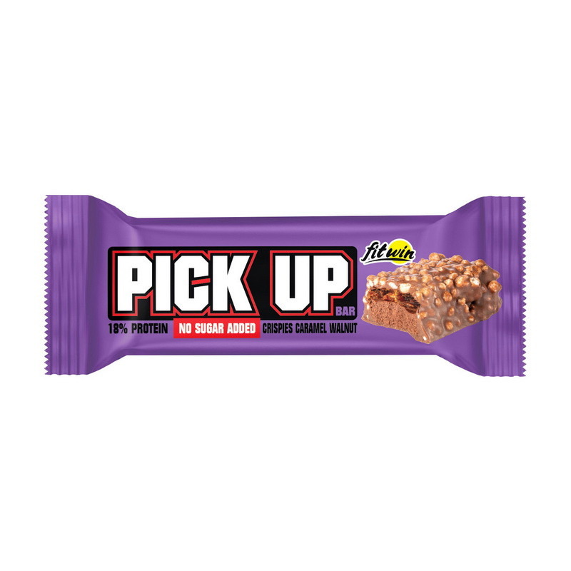 Протеїновий батончик від FitWin. Pick Up Bar No Sugar Added (45 g, crispies caramel walnut), фото 1