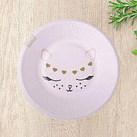 Тарілки Кішечка на рожевому дитячі одноразові 10 штук