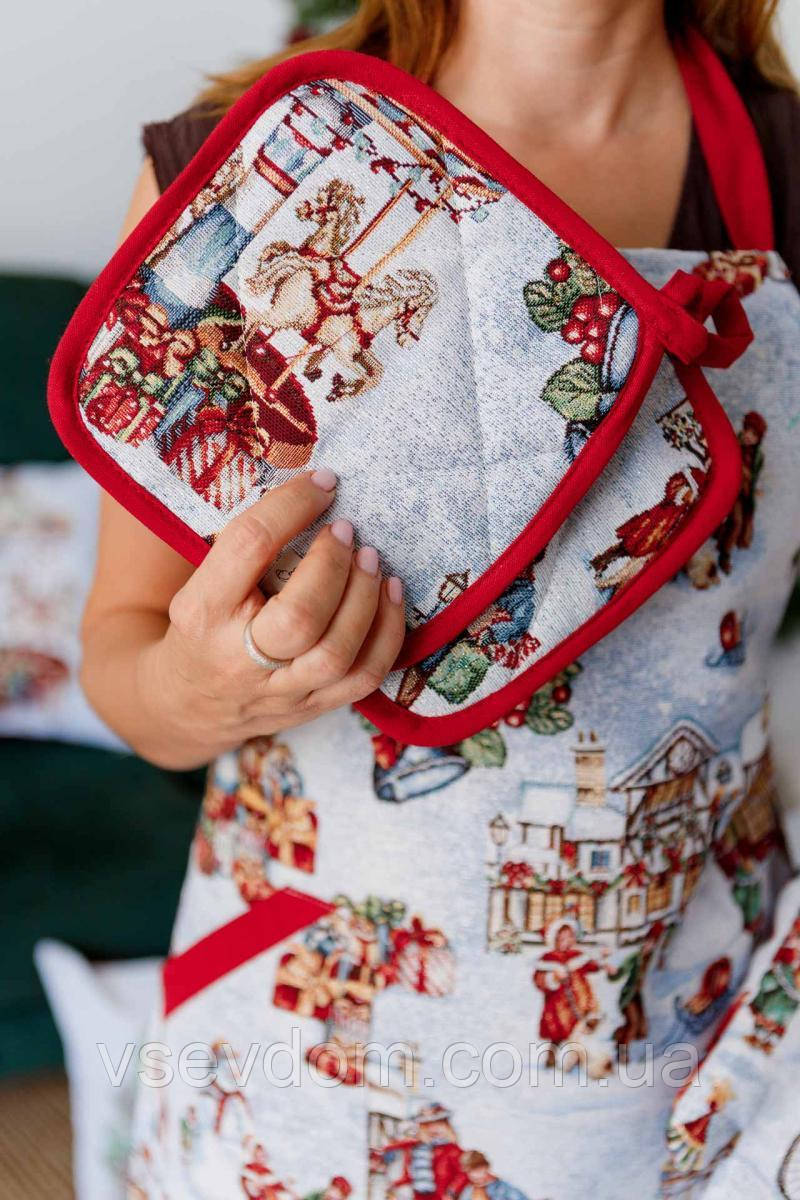 Новорічна гобеленова кухонна прихватка Carousel ТМ ПРОВАНС, фото 1