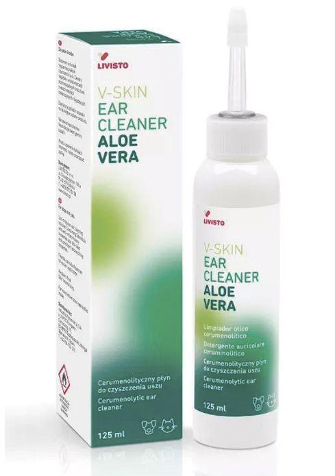 Ear Cleaner Aloe Vera V-SKIN лосьйон з алое вера для чищення вух у собак і котів, 125 мл, фото 1