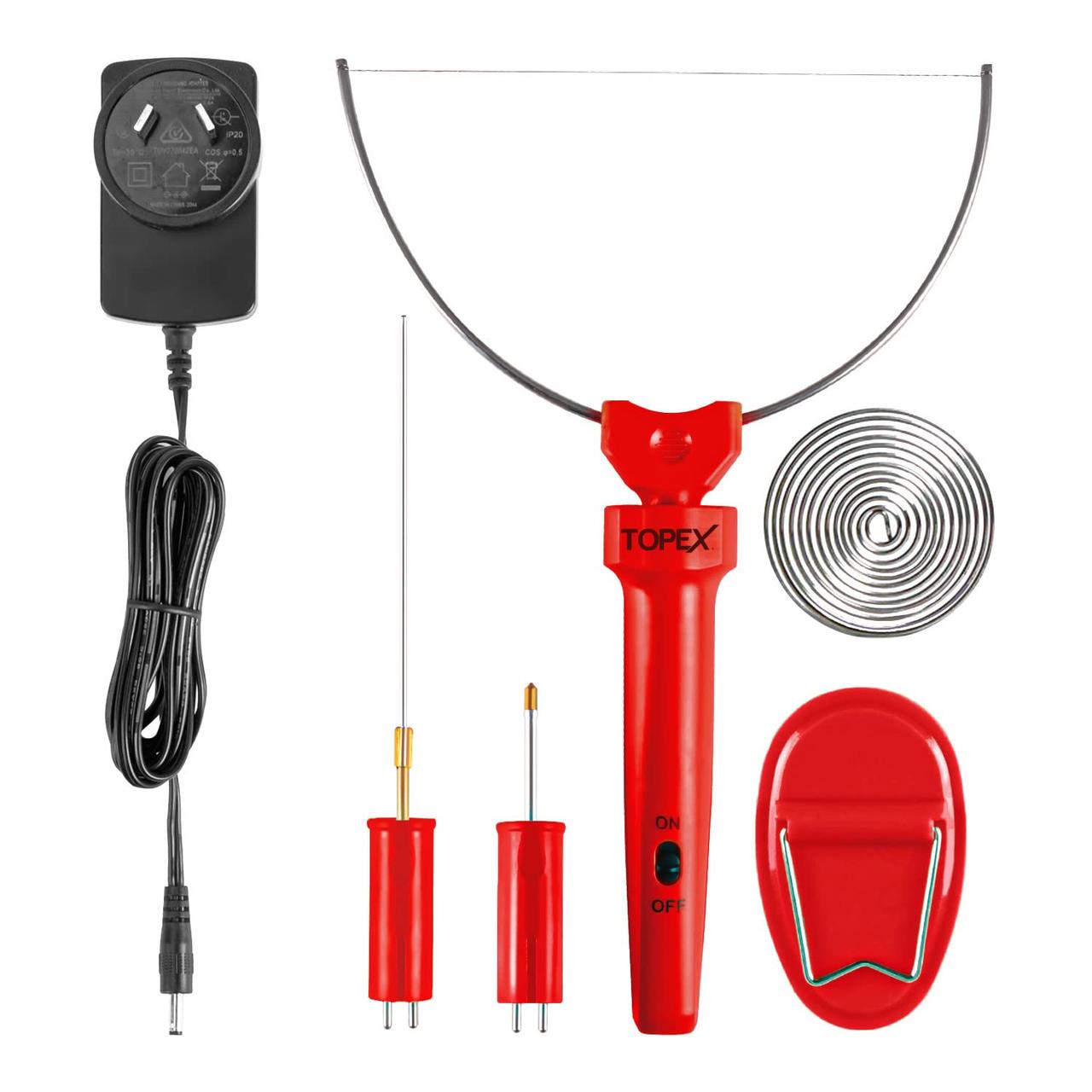 Термоніж для пінопласту мережевий: 9 Вт, з 3 різальними насадками EuroTool, фото 1