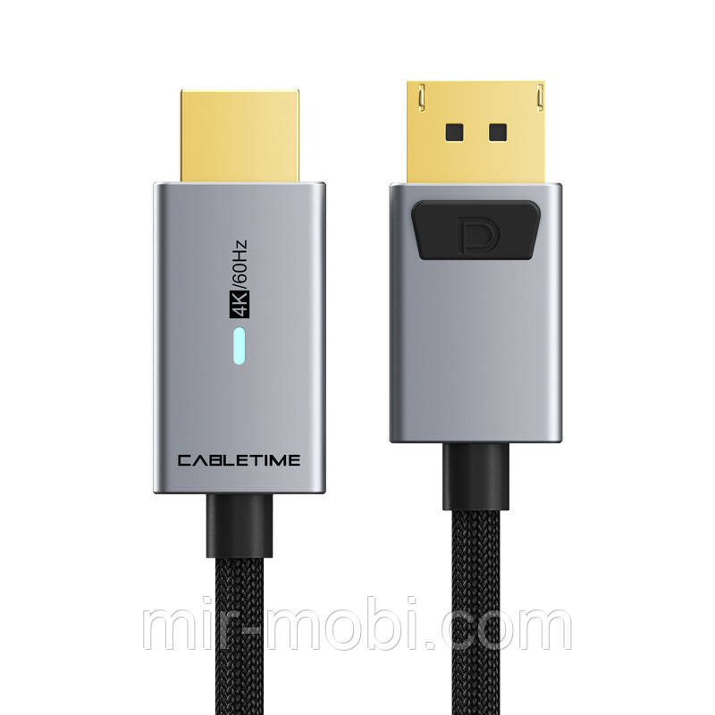 Кабель CableTime DisplayPort (M) - HDMI (M), 4K/60Hz, 3 м (CD30N)