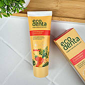 Дитяча зубна паста EcoDenta Green від 3 років (без фтору, суниця та екстракт моркви), 75 мл