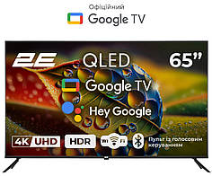 Телевізор 2E 65" QLED 4K — Smart Google TV, чорний