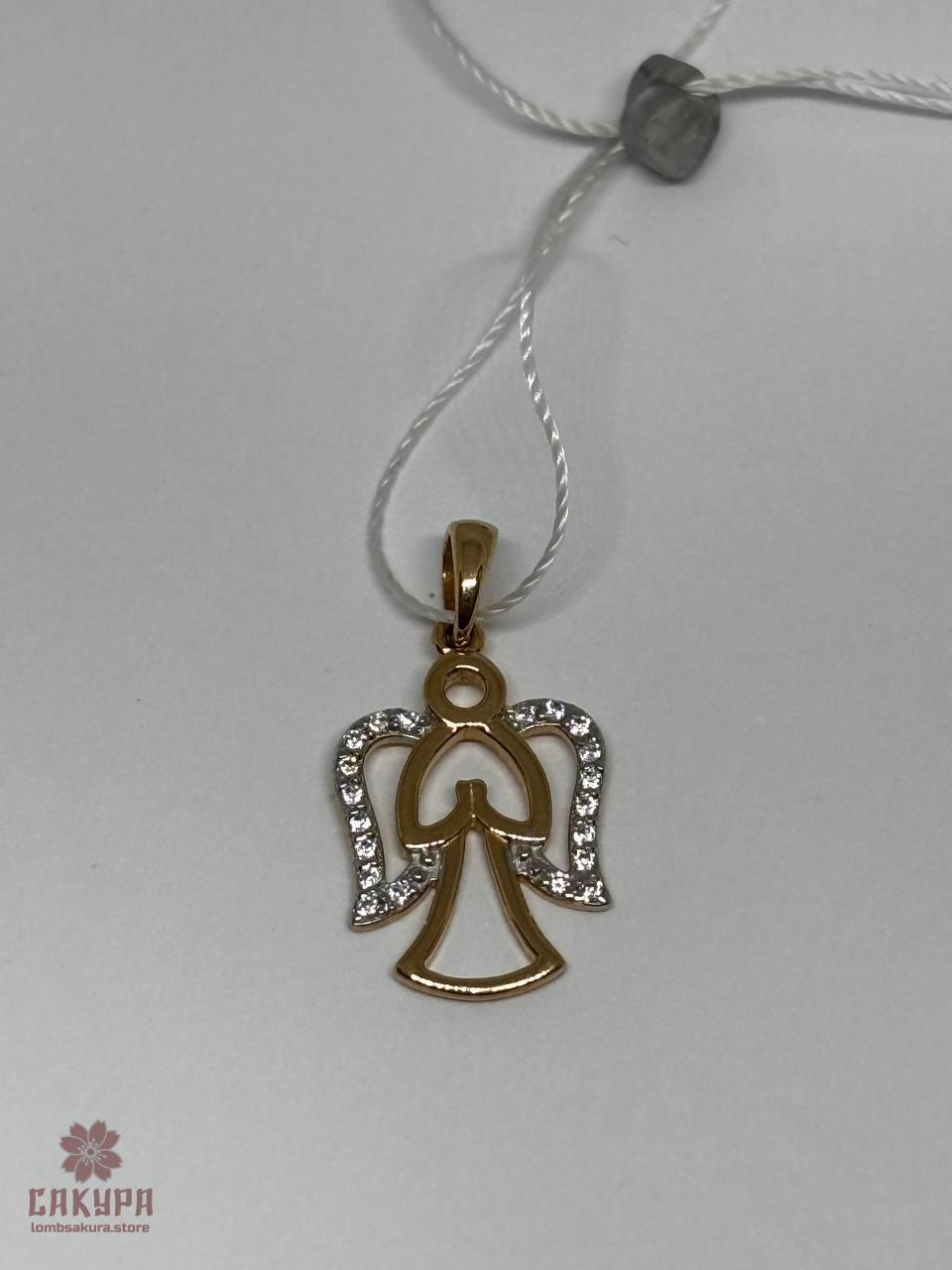Золотий Кулон зі вставкою цирконій, фото 1