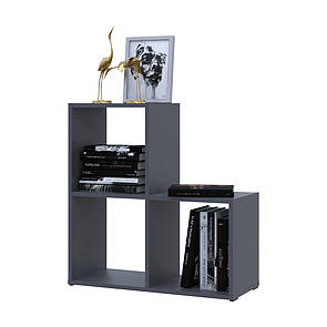 Стелаж Doros Степ 2х2 Графіт відкритий 69х28.8х71.4 (41516157)