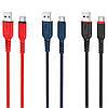 Кабель HOCO X59 USB to Type-C 3A, 1m, nylon, TPE connectors, Red, фото 5