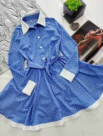 Сукня в горох для дівчинки Сюзана, софт розміри 116-164, фото 1