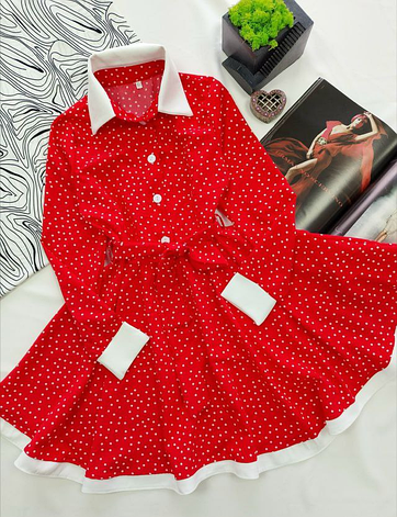 Сукня в горох для дівчинки Сюзана, софт розміри 116-164, фото 1