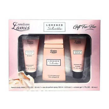 Набір Creation Lamis Lorenzo Silvetto жіночий, (парфумована вода, 100 мл + гель для душу, 50 мл + лосьйон для тіла, 50 мл)