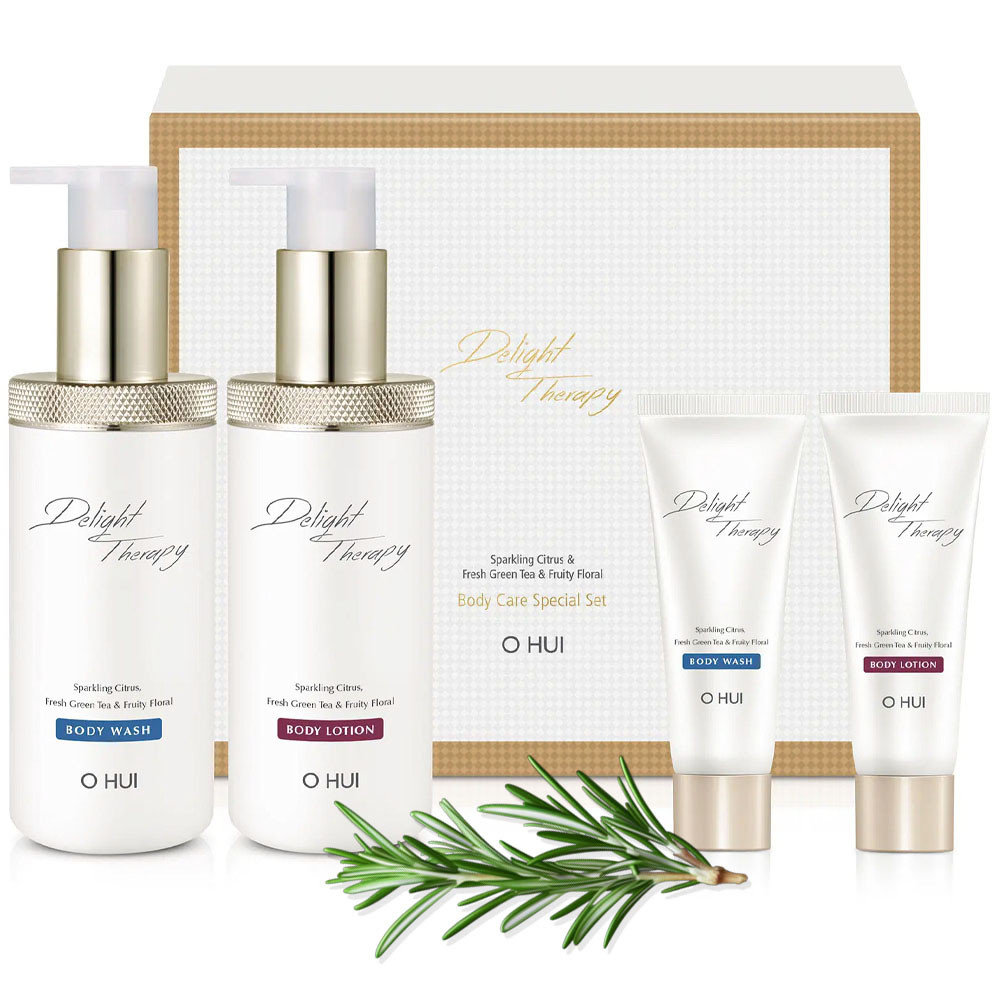Набір для догляду за тілом з ефектом SPA та ароматом цитрусів, зеленого чаю й квітів O HUI Delight Therapy Body Care Special Set, фото 1