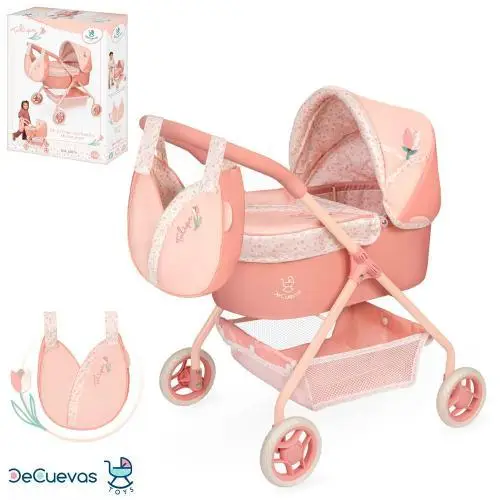 Коляска класична для ляльок DeCuevas Tulipe, з сумкою, 50*35*60 см, 86074, фото 1