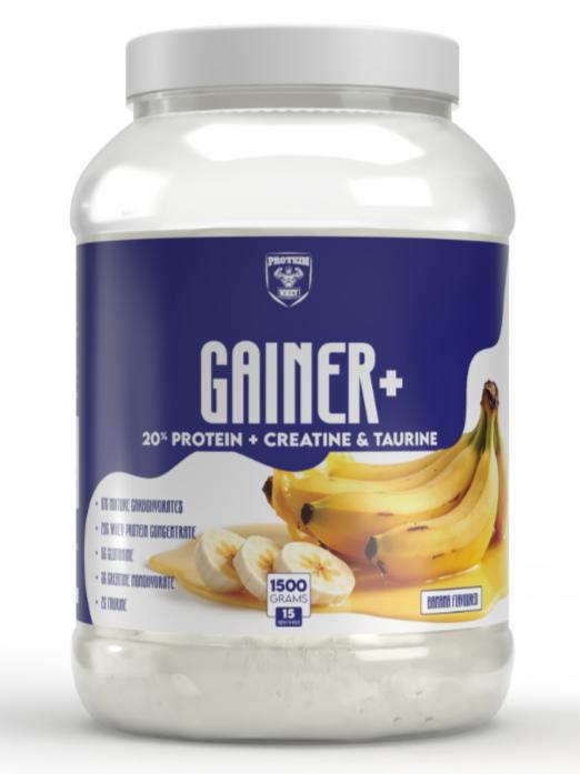 Гейнер Protein Whey Gainer 20%  1500 грам Смак  БАНАН, фото 1