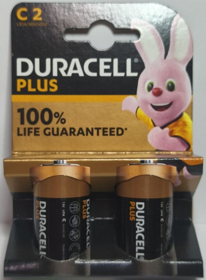 Батарейки Duracell Plus С 1.5V LR14 MN1400 лужні алкалайн, фото 1