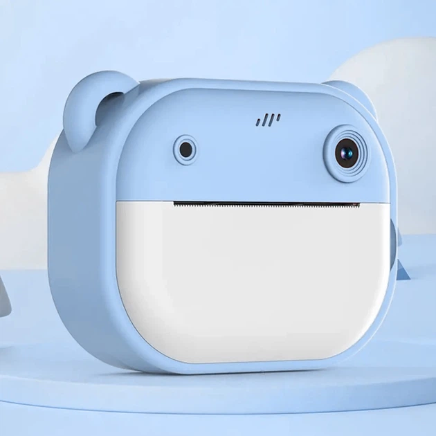 Дитяча камера 12 МП з функцією друку – фотоапарат 1080P + рулон для термопечаті блакитний, фото 1