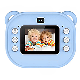 Дитяча камера 12 МП з функцією друку – фотоапарат 1080P + рулон для термопечаті блакитний, фото 3