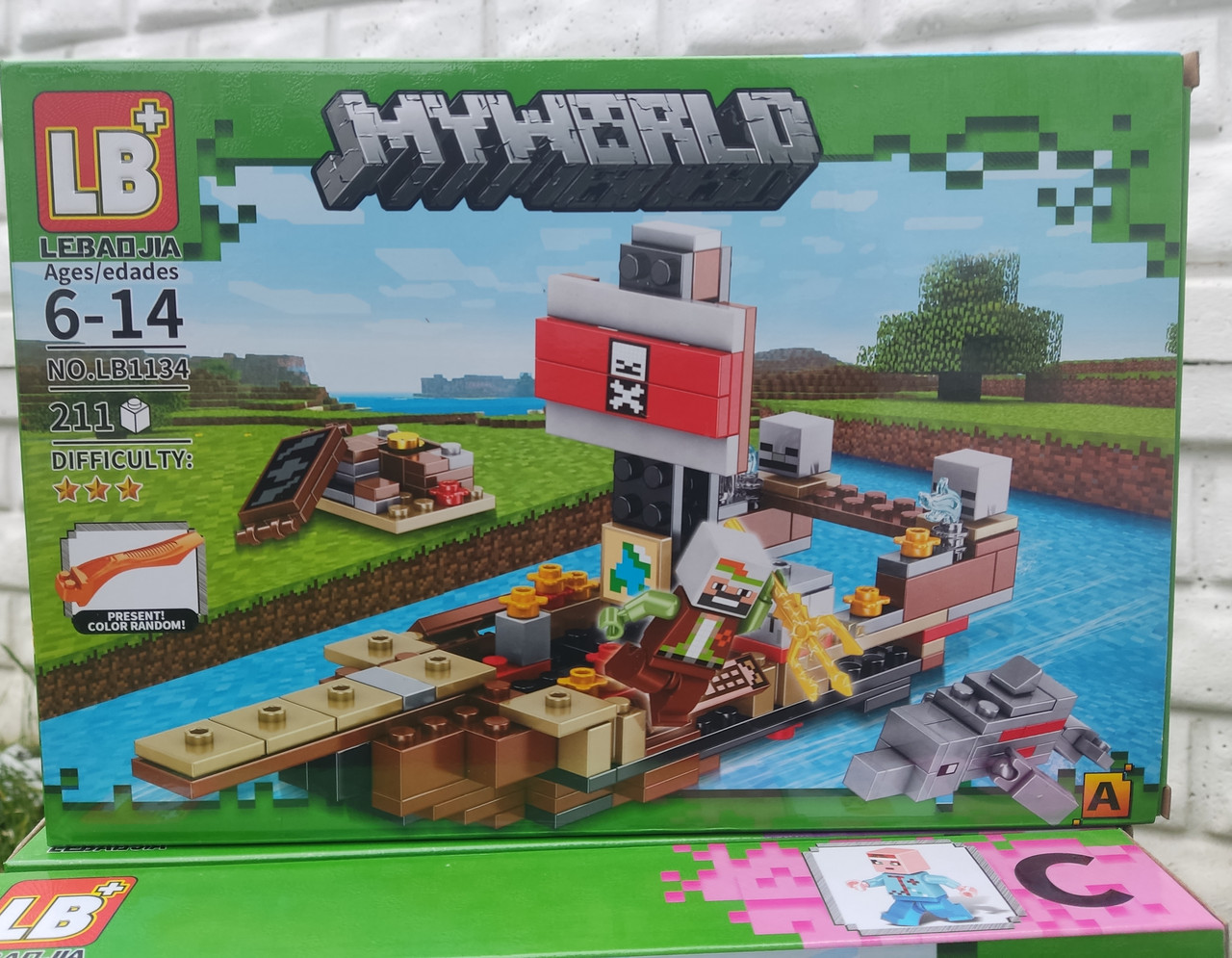 Конструктор lb1134a майнкрафт Пригода на піратському кораблі 211 деталей, фото 1