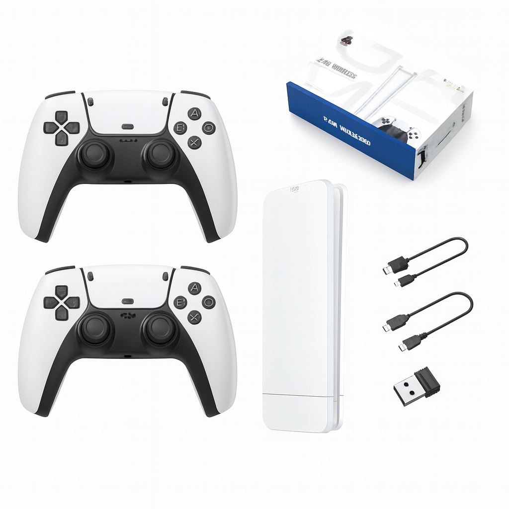 Ігрова мініконсоль HDMI M15 GAME STICK 4K 64 GB 20000 безплатних ігор + два бездротові контролери біла PS1, фото 1