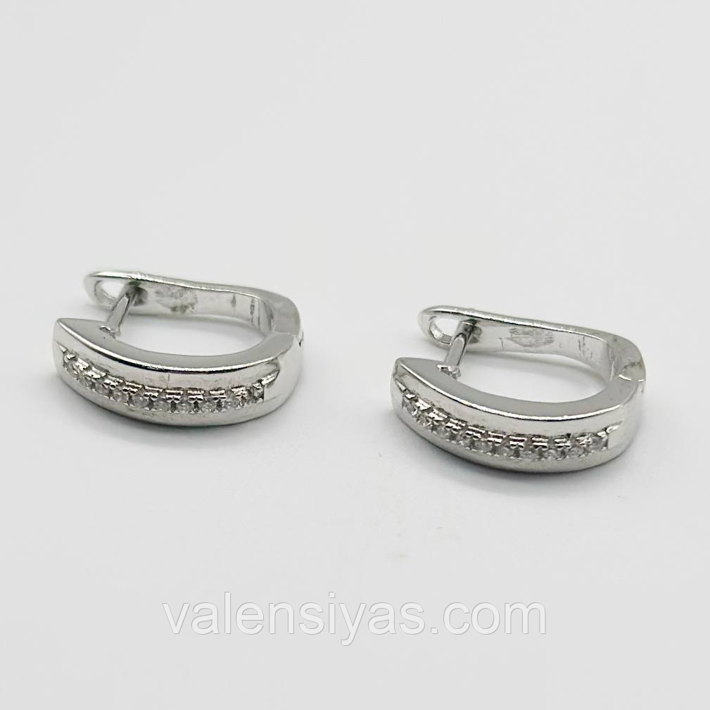 Срібні сережки з фіанітами