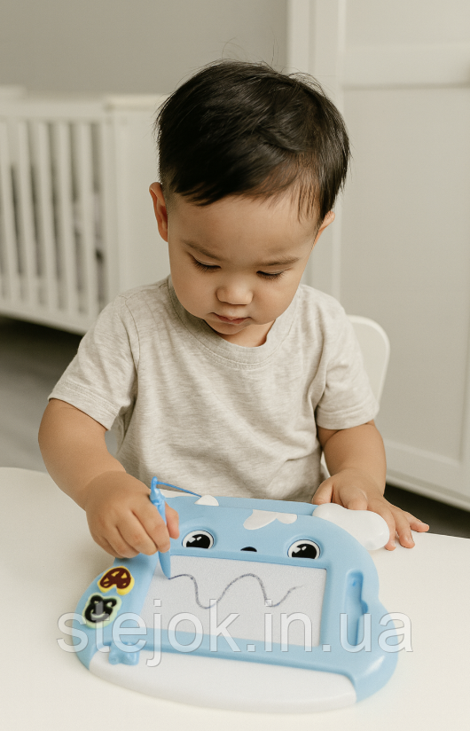 Магнітна дошка для малювання Собачка Fly Dreams з фігурними штампами та ручкою, фото 1