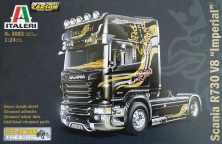 Пластикова модель  1/24 Italeri 3883 швецький вантажний автоомбіль Scania R730 V8 "Imperial", фото 1