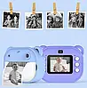 Дитячий фотоапарат миттєвого друку JE-ET, 24 МП, термопринтер, синій, фото 4