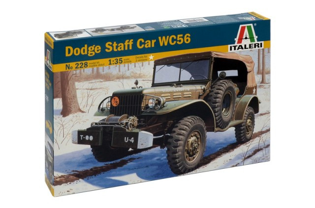 Пластикова модель  1/35 Italeri 228 американський повнопривідний автомобіль Dodge Staff Car WC56, фото 1