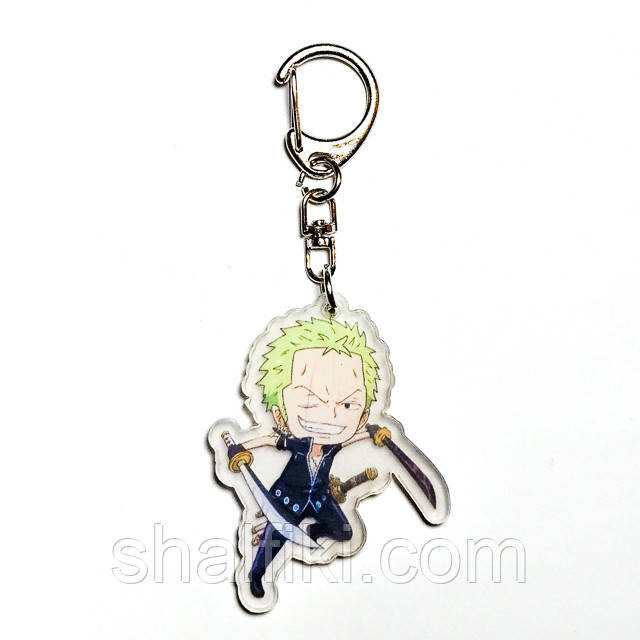 "Ророноа Зоро (Ван Піс / One Piece)" брелок акриловий двосторонній з уф-друком, фото 1