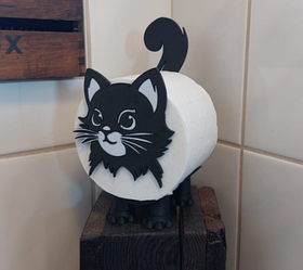 Оригінальний тримач для туалетного паперу на полицю "Кіт" 3д, пластик, 12*11*9,5/ Декор туалетної кімнати