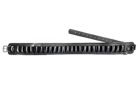 Патронташ на пояс відкритий економ на 24 патрони 12 калібру (шкіра, чорний)