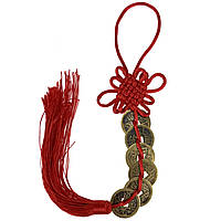 Підвіска 6 монет 30 см. червона (А4627)