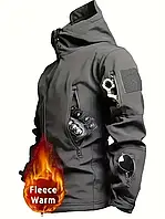 Тактична куртка софтшелл із флісом чорний