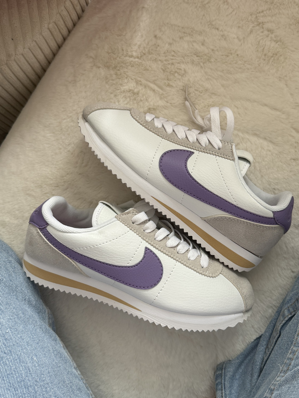 Nike Cortez White Purple, фото 1