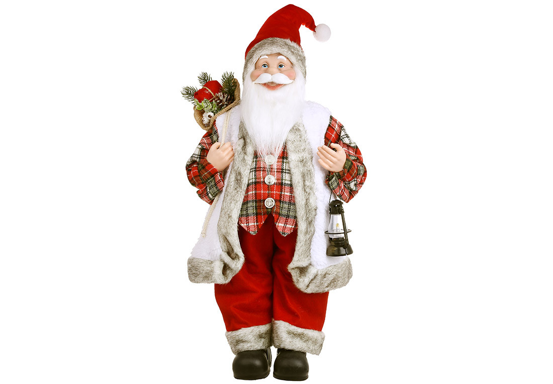 Іграшка новорічна декоративна Санта 70см, колір - червоний