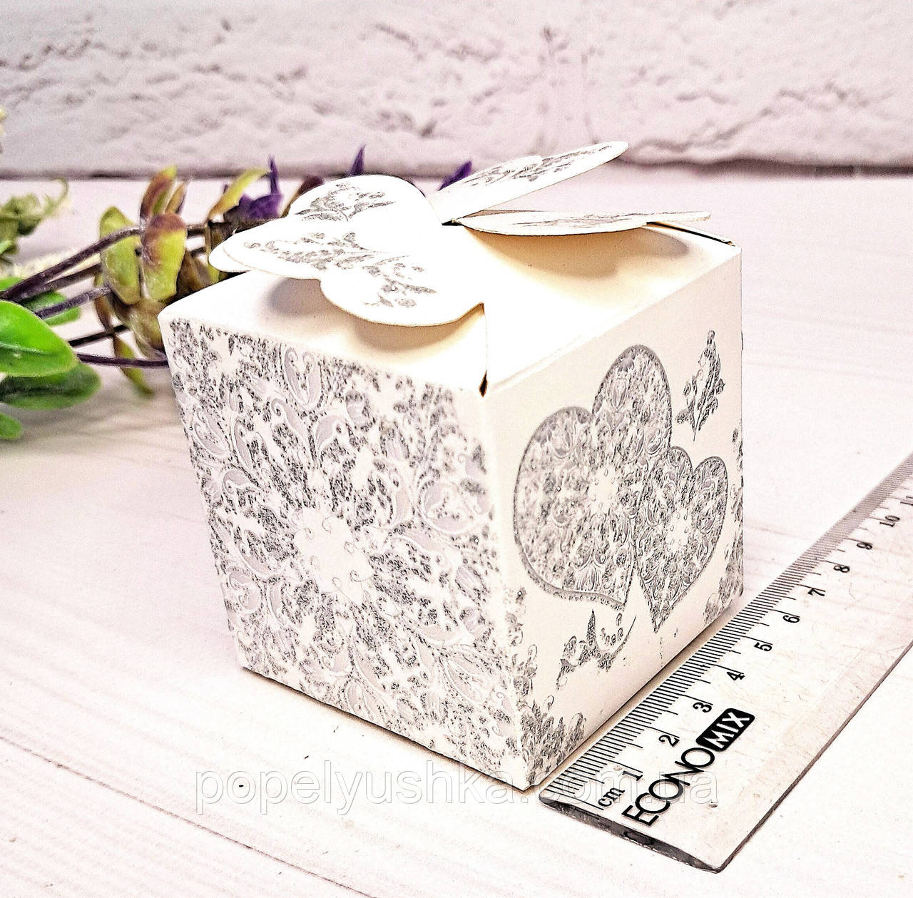 Бонбоньєрка "Серце" 6,5х6х6 см, фото 1