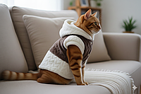 Толстовка для собак і кішок хутряна Сфінкс коричнева 20х20 см