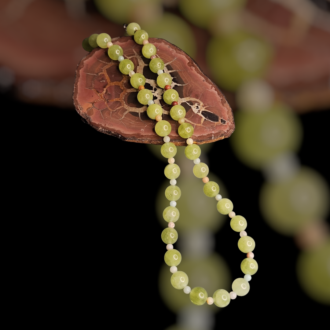 Намисто зелений кварц та амазоніт. Кольє з зеленого кварцу та амазоніту., фото 1