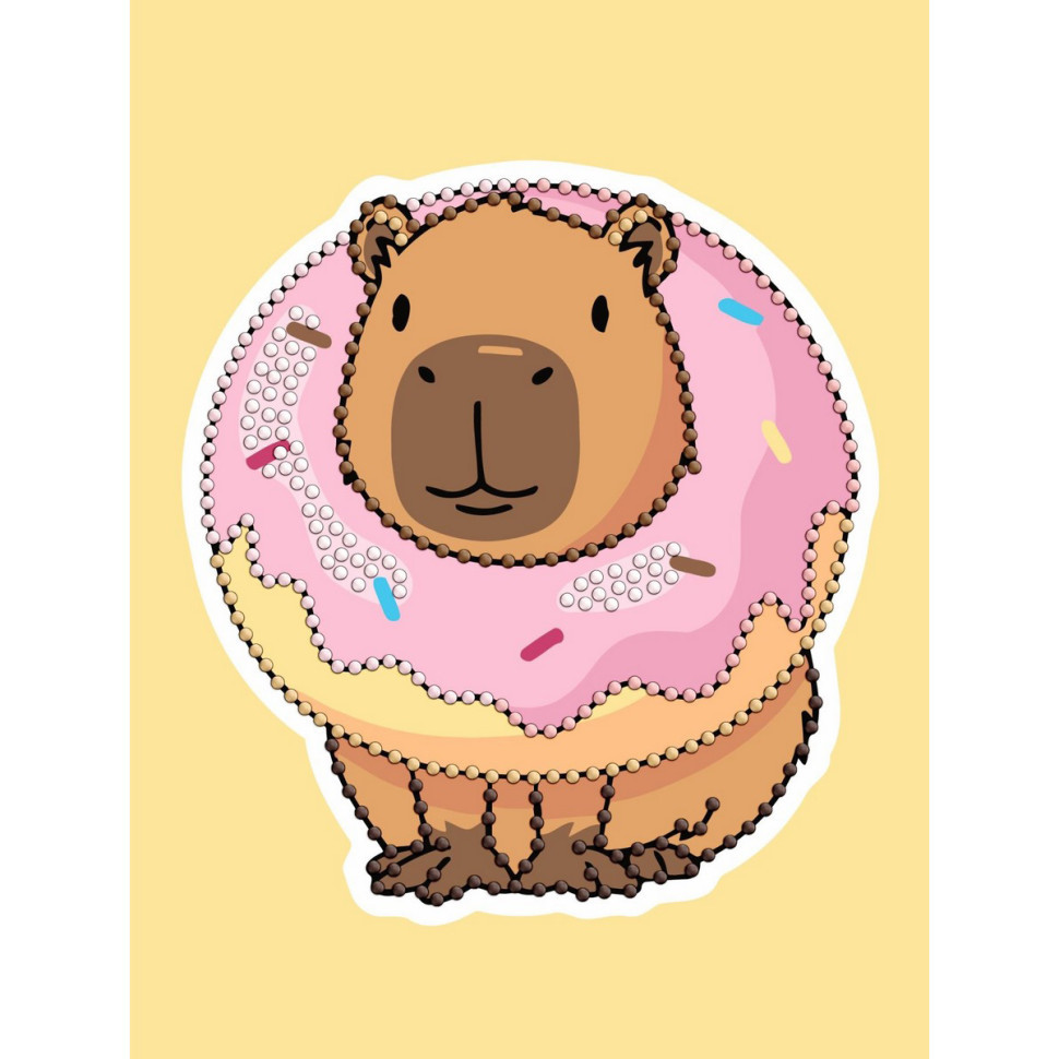 Алмазна мозаїка з частковою викладкою "Солодкий капібара" AMV1221, 15х20 см, фото 1