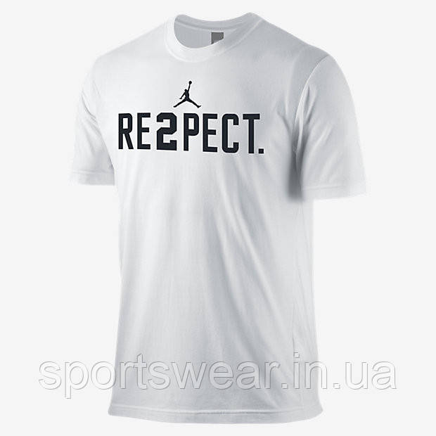 Футболка біла Air Jordan Respect Джордан Респект чоловіча літня