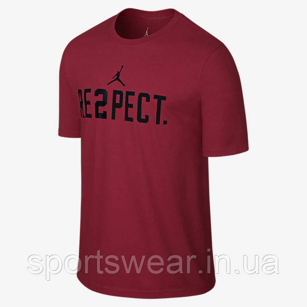 Футболка бордова Air Jordan Respect Джордан Респект чоловіча трикотажна