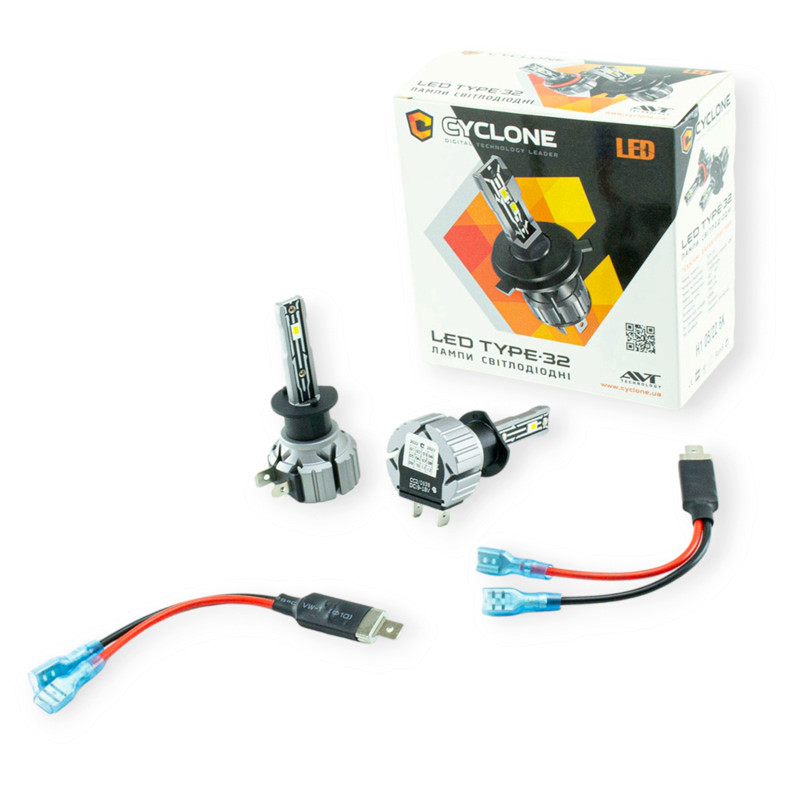 Автолампа LED H1 12VType 32 15W 6000K 4800L радіатор CYCLONE SVS-type 32 LED H1, фото 1