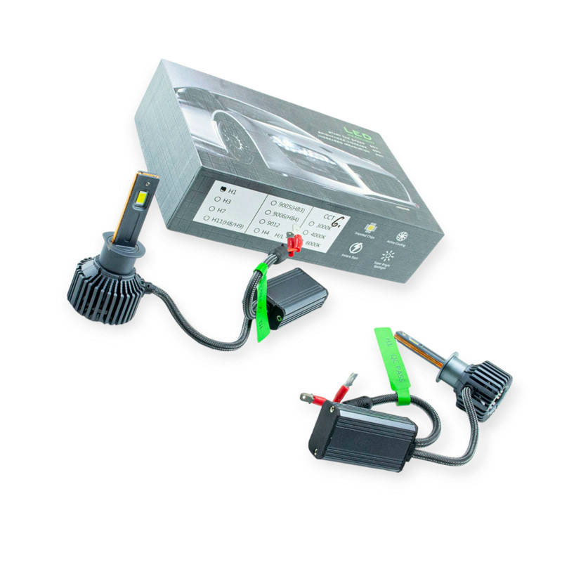 Автолампа LED H1 12V-24V GA675 6500K 6500L 50W радіатор вентилятор Megalight SVS-GA675 H1 LED, фото 1