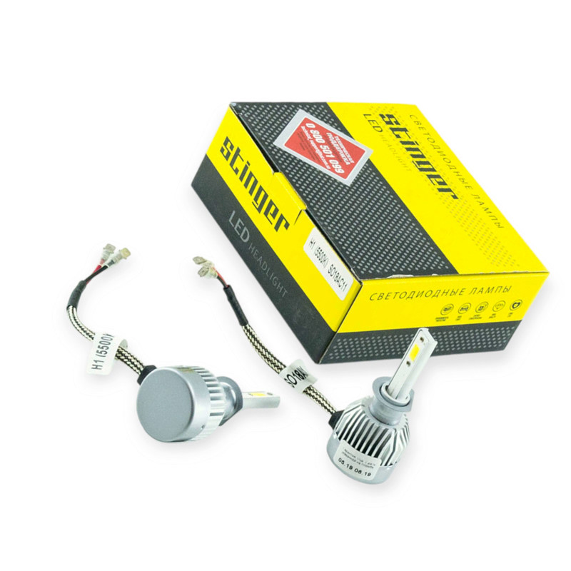 Автолампа LED H1 12V-24V STINGER 5500K 3200L радіатор Megalight SVS-H1 Stinger LED, фото 1