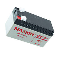 Акумулятор 12V 1.3А (97x40x52) SLA промисловый MAXION сірий